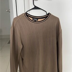 Express Tan and Black Chevron Sweater